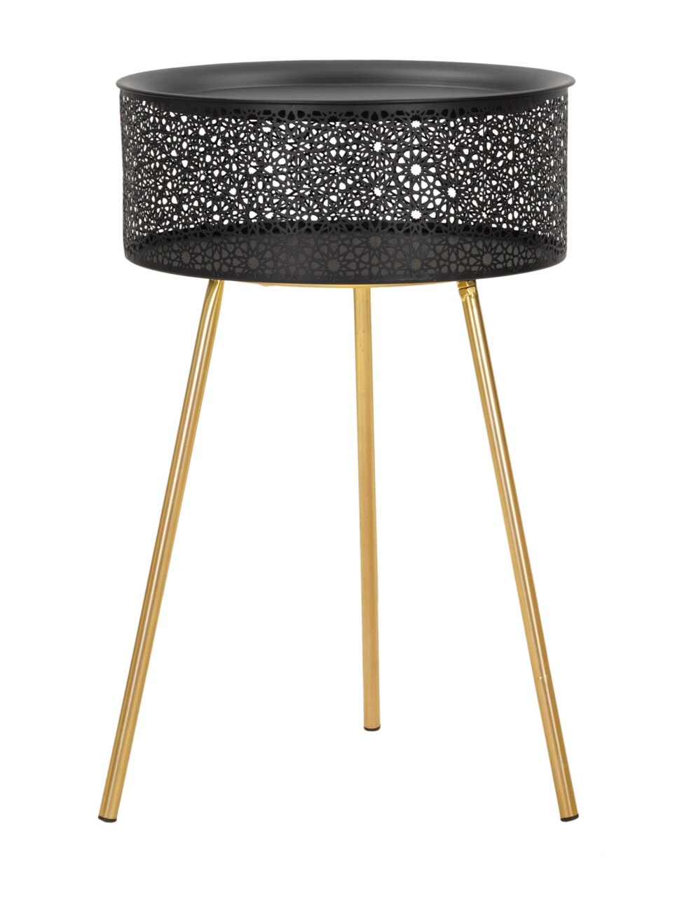 Masuta de cafea Blacky, Mauro Ferretti,  Ø 40x65 cm, fier, auriu/negru - imagine 7